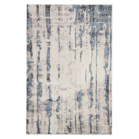 Anini Blue Modern Distressed Machine Washable Rug | Hamptons Home