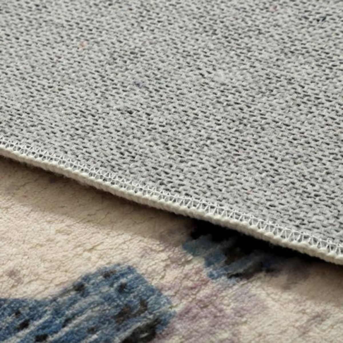 Anini Blue Modern Distressed Machine Washable Rug | Hamptons Home