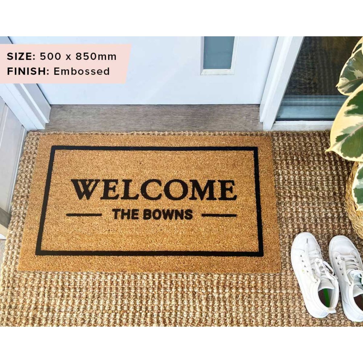 Custom Classic Welcome Coir Doormat | Hamptons Home