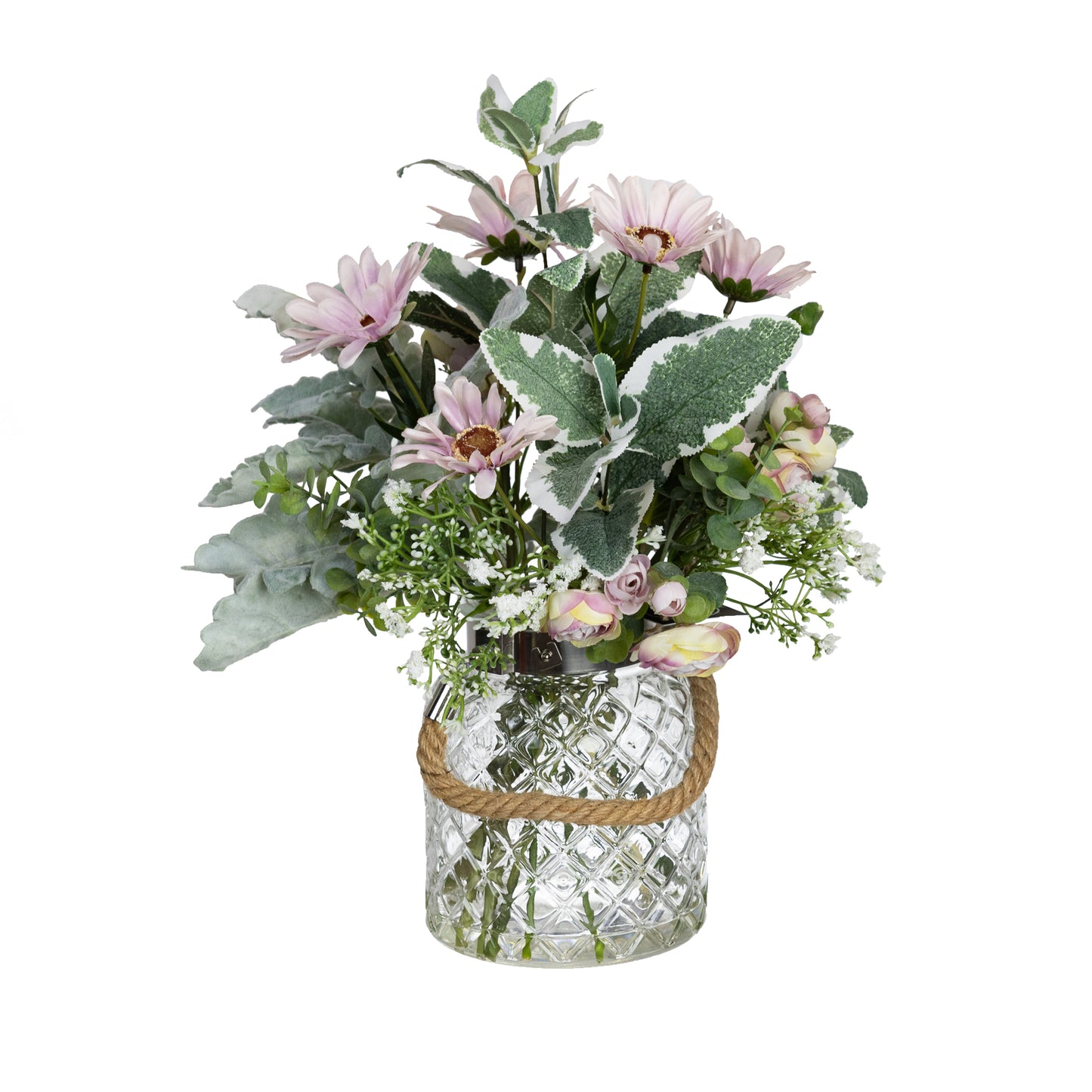 Eutomosa & Gypso Mixed Arrangement in Maison Jar 35cm H | Hamptons Home