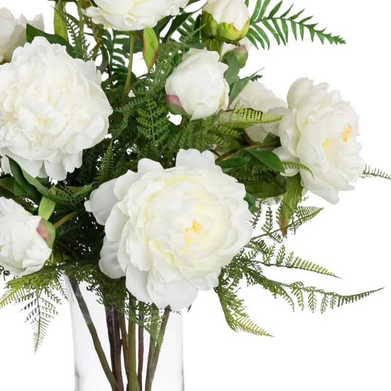 Large Peony Arrangement in Glass 65cm H | Hamptons Home