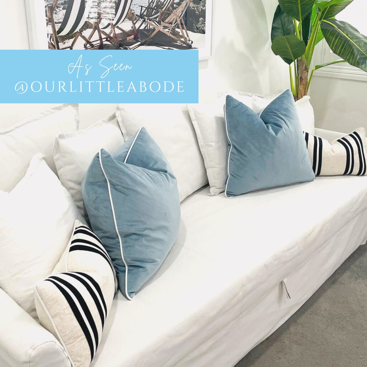 MILROY Black Stripes and Silver Jute Cushion Cover | Hamptons Home
