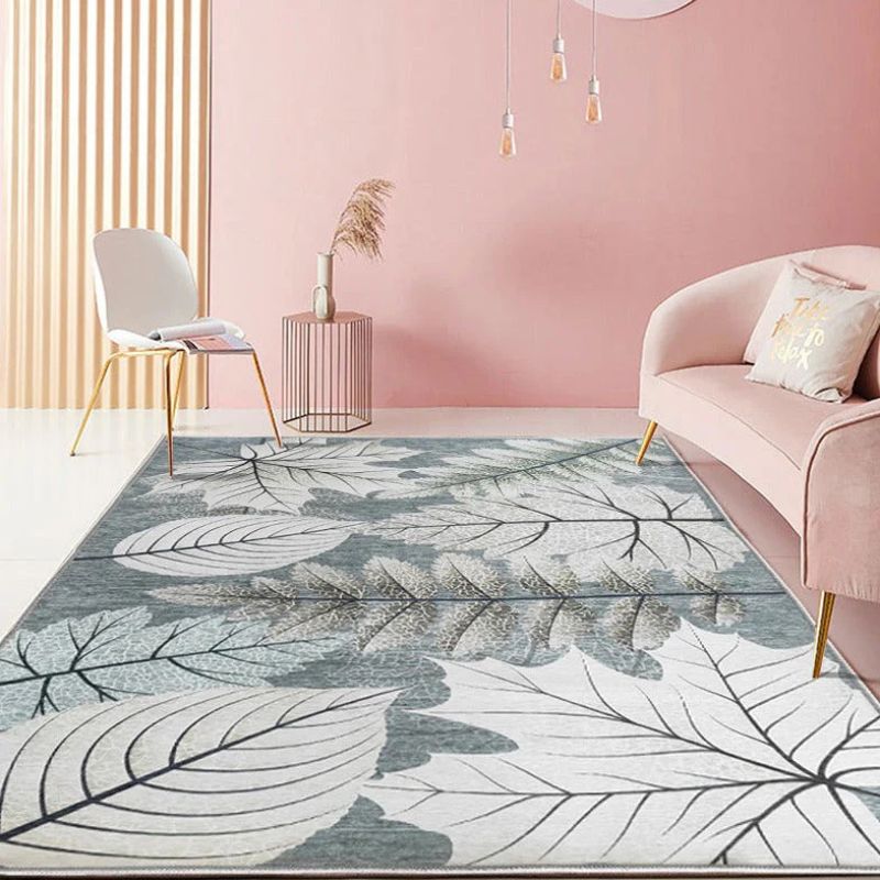 Maples Grey Floral Non Slip Rug | Hamptons Home