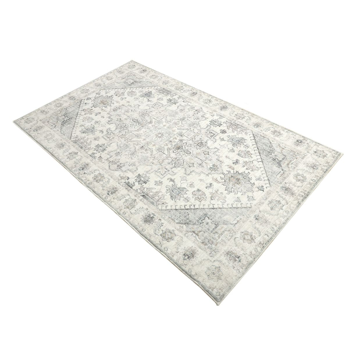 Santiago Grey Traditional Machine Washable Rug | Hamptons Home