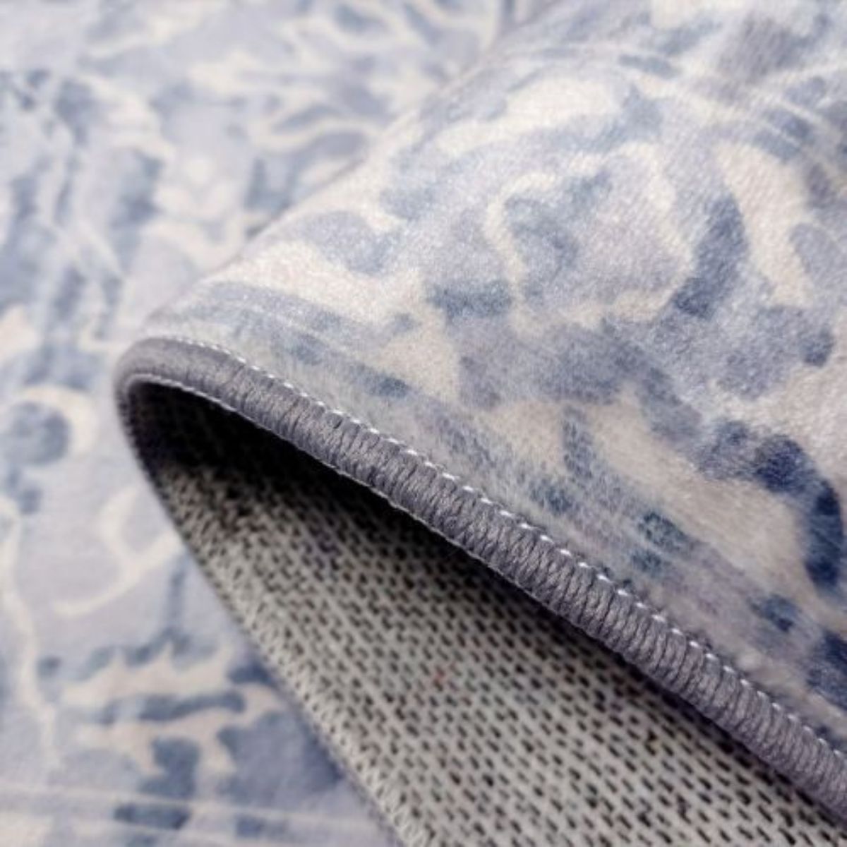 Shay Blue Traditional Distressed Machine Washable Rug | Hamptons Home