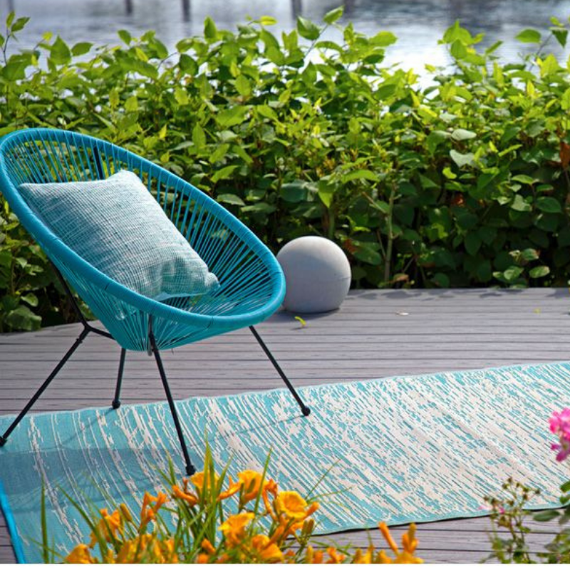 Hamptons Home BROOKLYN Teal Outdoor Rug | Hamptons Home