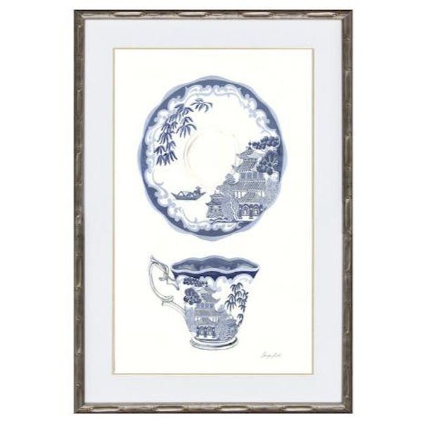 Blue and White Tea China Framed Wall Art | Hamptons Home | Hamptons Home