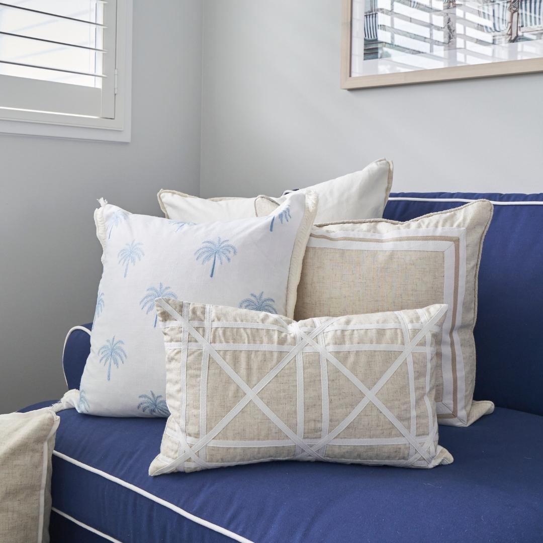 TORBAY Linen and White Crosses | Hamptons Home