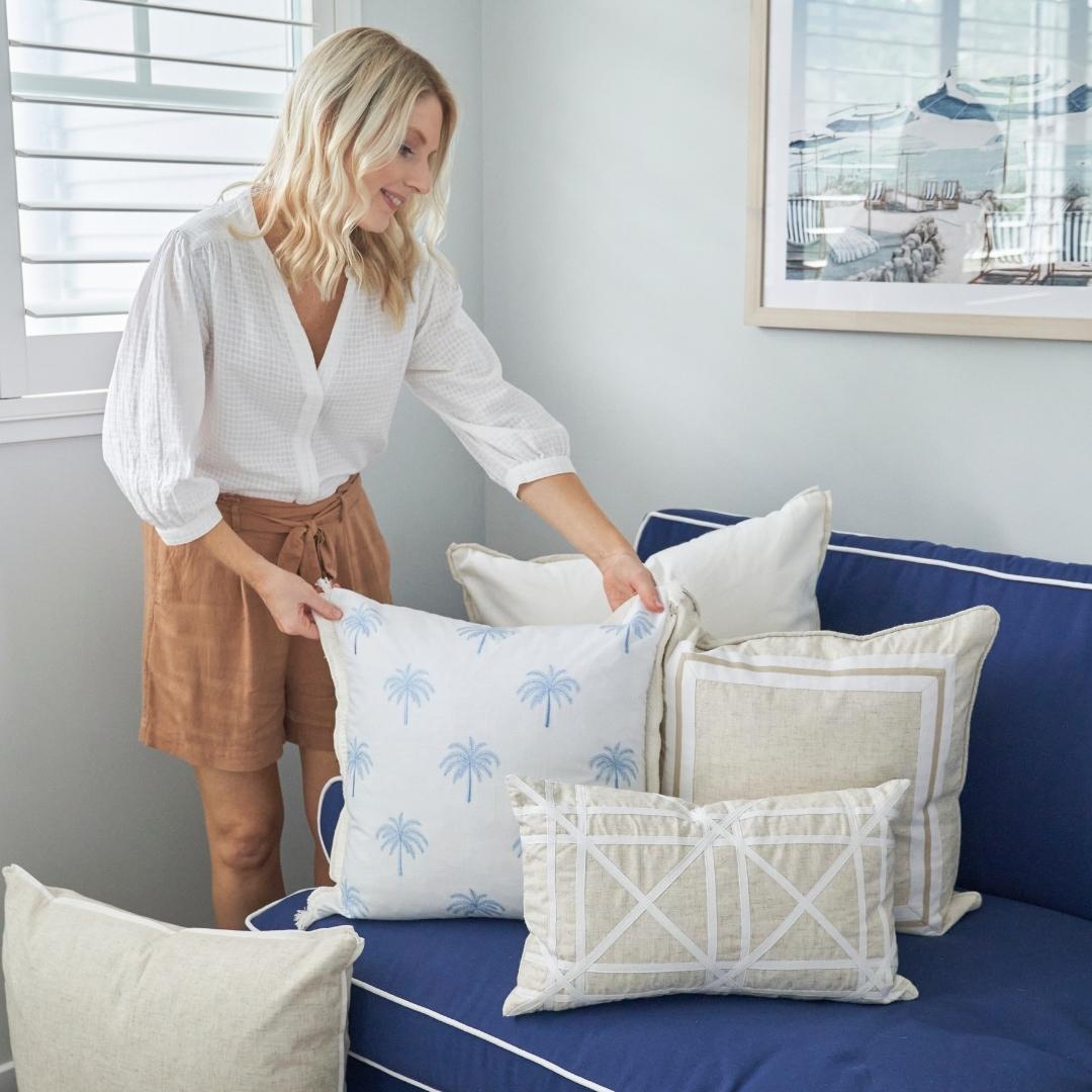 TORBAY Linen and White Crosses | Hamptons Home