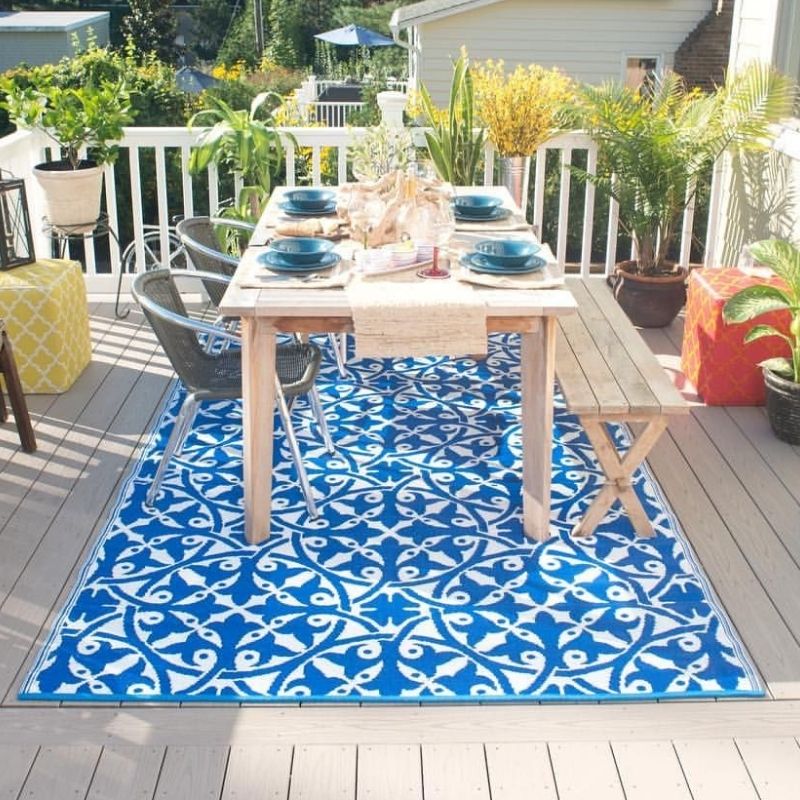 San Juan Blue And White Indoor Outdoor Rug | Hamptons Homr | Hamptons Home