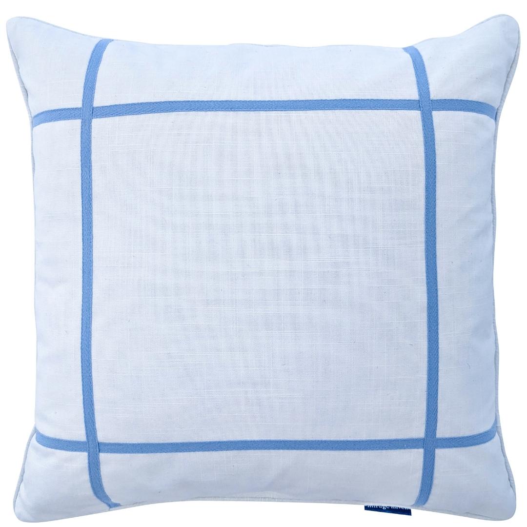 VISTA Cornflower Blue and White Criss Cross Cushion Cover | Hamptons Home