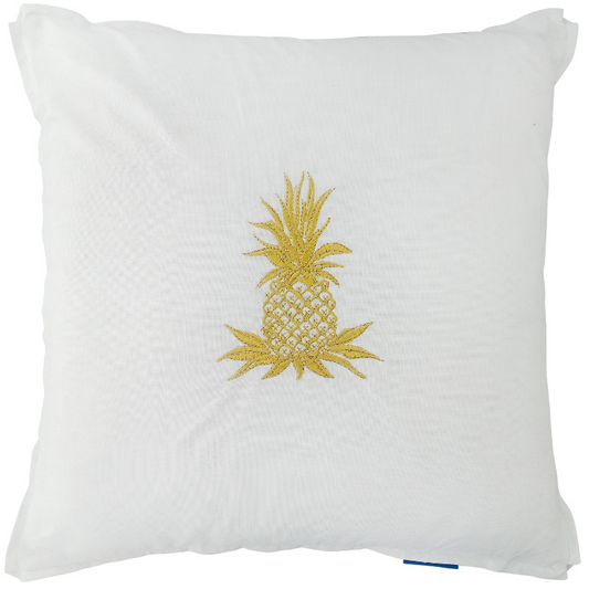 HABANA White and Gold Pineapple Cushion Cover | Hamptons Home