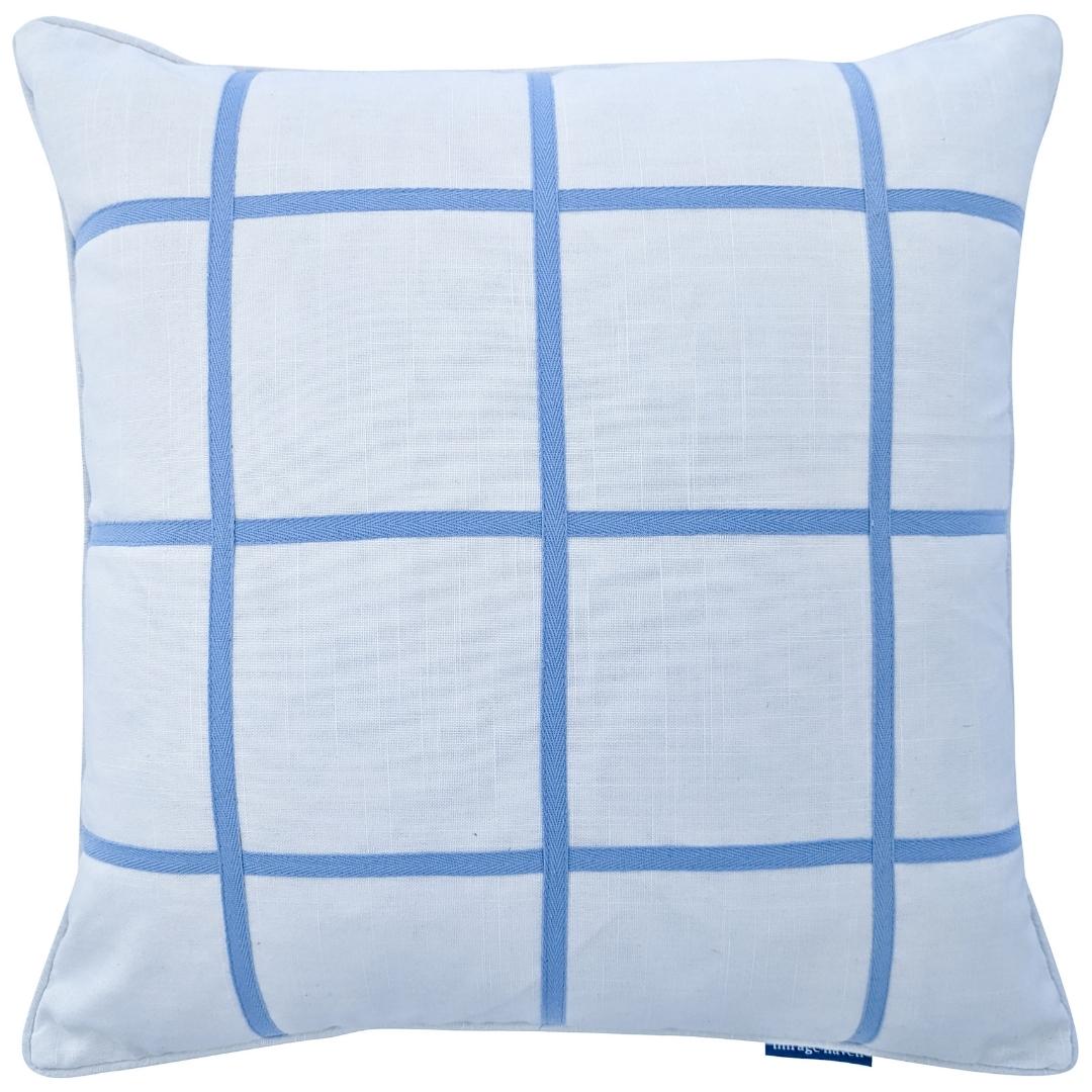VISTA Blue and White Windowpane Cushion Cover | Hamptons Home