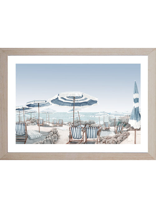 Coastal Beach Parasol Framed Wall Art | Hamptons Home | Hamptons Home