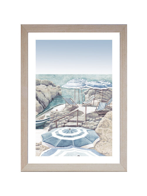 Coastal Beach Parasol Framed Wall Art | Hamptons Home | Hamptons Home