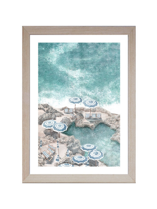 Coastal Beach Parasol Framed Wall Art | Hamptons Home | Hamptons Home