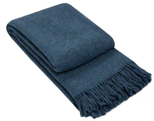 Hayworth Navy NZ Wool Throw Blanket Online Hamptons Home