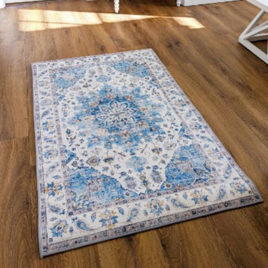 Conrad Blue Traditional Non Slip Indoor Rug | Hamptons Home | Hamptons Home