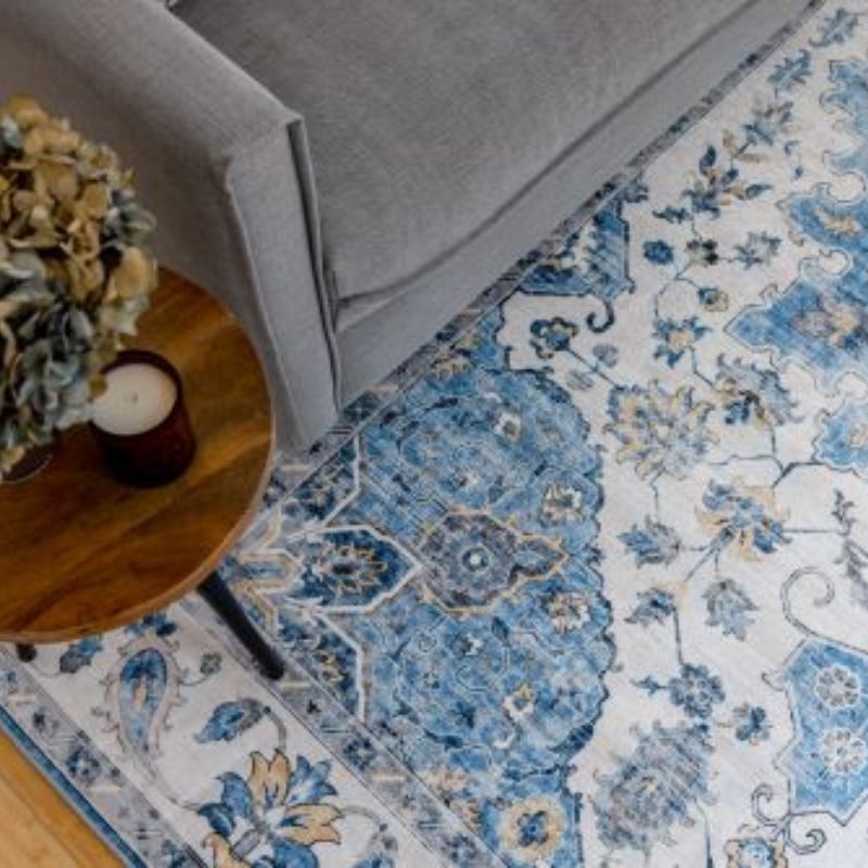 Conrad Blue Traditional Non Slip Indoor Rug | Hamptons Home | Hamptons Home