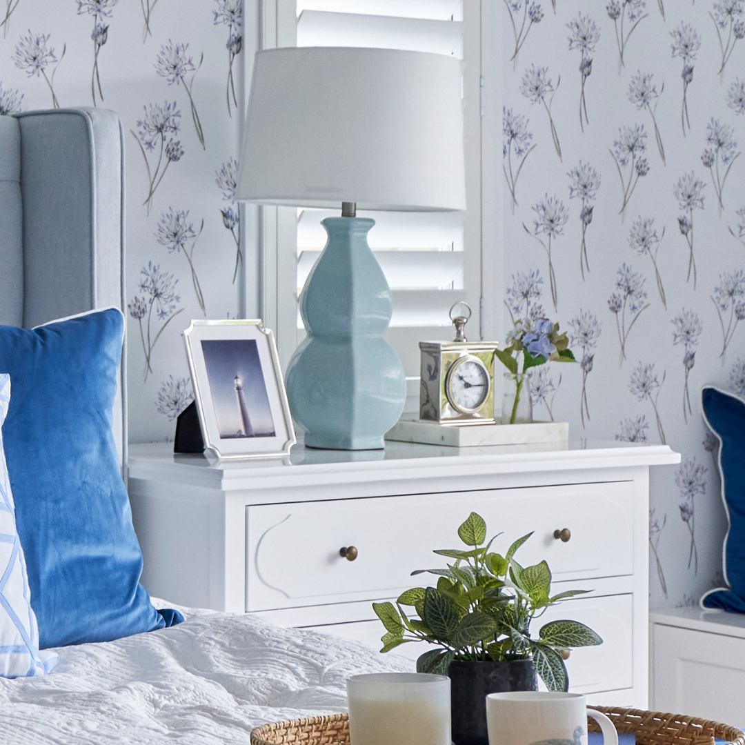 Crushed Duck Egg Blue Erica Table Lamp 68 cm H | Hamptons Home | Hamptons Home