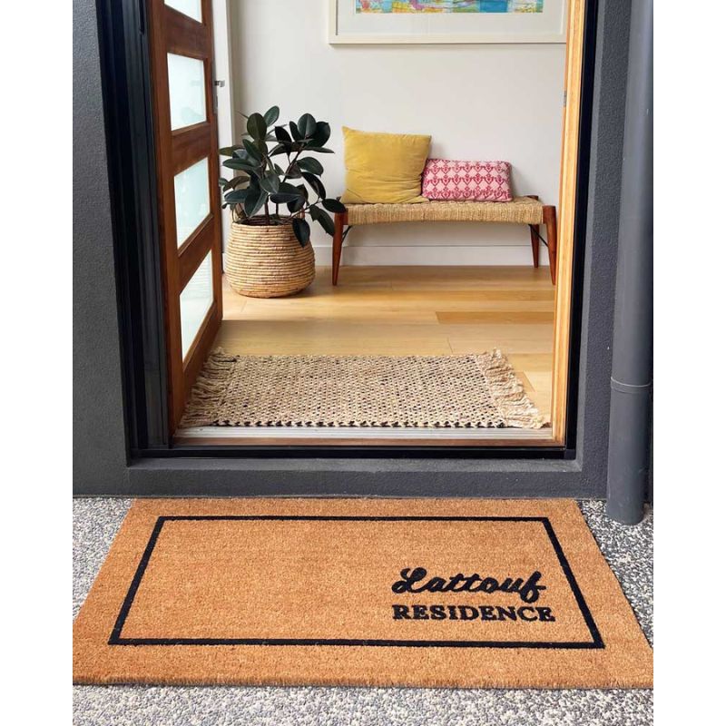 Custom Residence Embossed Coir Doormat | Hamptons Home