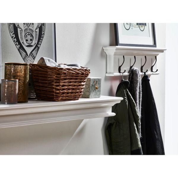 Nova Solo Halifax 4 Hook Wall Rack White | Hamptons Home | Hamptons Home