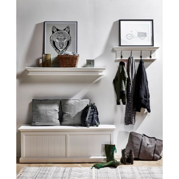 Nova Solo Halifax 4 Hook Wall Rack White | Hamptons Home | Hamptons Home
