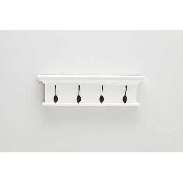 Nova Solo Halifax 4 Hook Wall Rack White | Hamptons Home | Hamptons Home