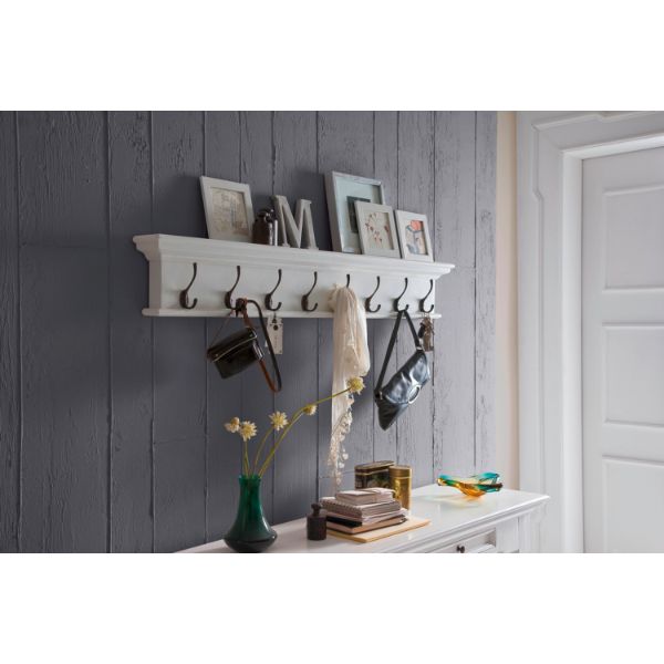 Nova Solo Halifax 8 Hook Wall Rack White | Hamptons Home | Hamptons Home