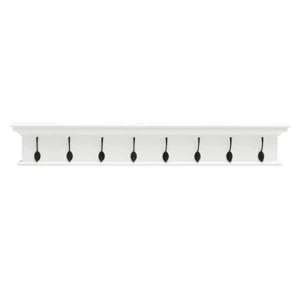Nova Solo Halifax 8 Hook Wall Rack White | Hamptons Home | Hamptons Home