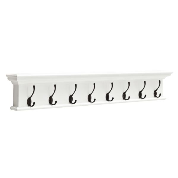 Nova Solo Halifax 8 Hook Wall Rack White | Hamptons Home | Hamptons Home
