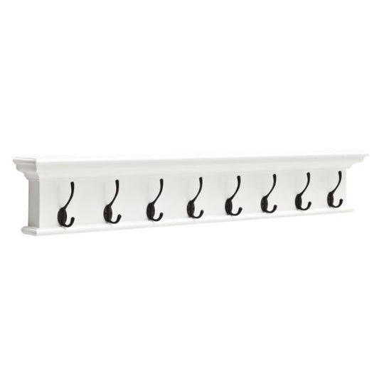 Nova Solo Halifax 8 Hook Wall Rack White | Hamptons Home  | Hamptons Home