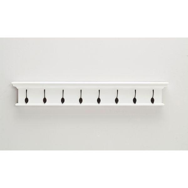 Nova Solo Halifax 8 Hook Wall Rack White | Hamptons Home | Hamptons Home