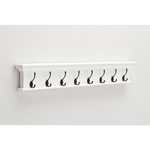 Nova Solo Halifax 8 Hook Wall Rack White | Hamptons Home | Hamptons Home