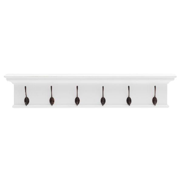Nova Solo Halifax 6 Hook Wall Rack White | Hamptons Home | Hamptons Home