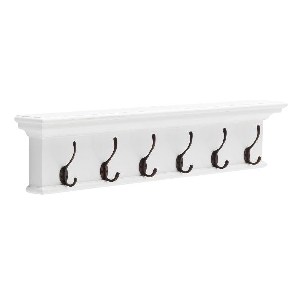 Nova Solo Halifax 6 Hook Wall Rack White | Hamptons Home | Hamptons Home