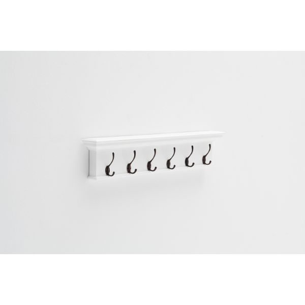 Nova Solo Halifax 6 Hook Wall Rack White | Hamptons Home | Hamptons Home