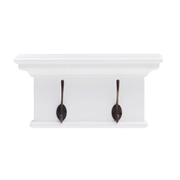 Nova Solo Halifax 2 Hook Wall Rack White | Hamptons Home | Hamptons Home