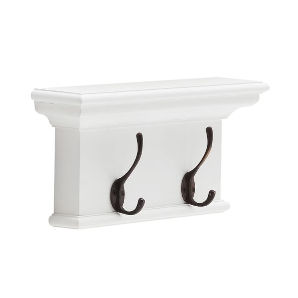 Nova Solo Halifax 2 Hook Wall Rack White | Hamptons Home  | Hamptons Home