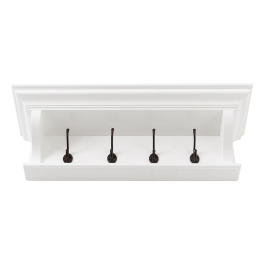 Hamptons Home 4 Hook Coat Rack 70 cm White | Hamptons Home