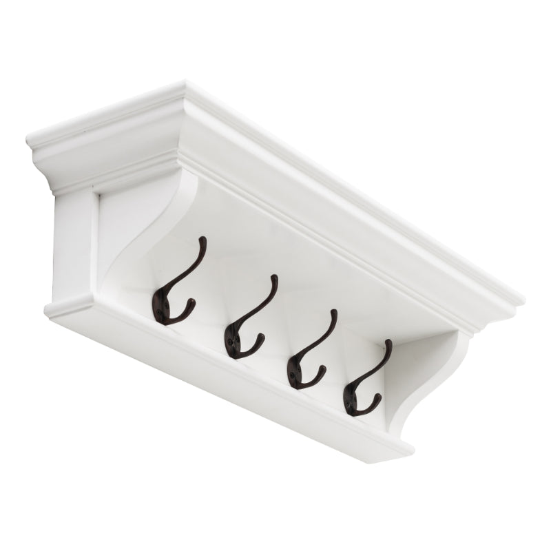 Hamptons Home 4 Hook Coat Rack 70 cm White | Hamptons Home