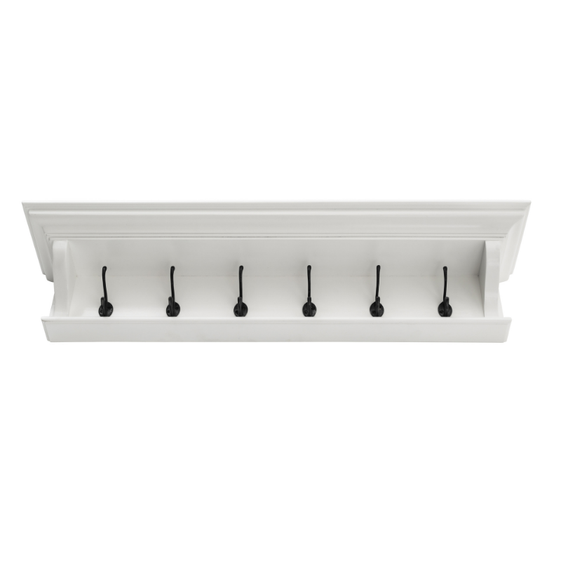 Hamptons Home 6 Hook Coat Rack 100 cm White | Hamptons Home