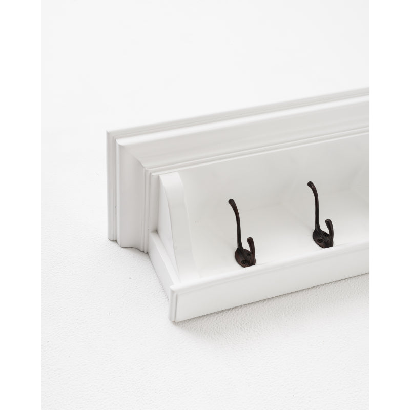 Hamptons Home 6 Hook Coat Rack 100 cm White | Hamptons Home