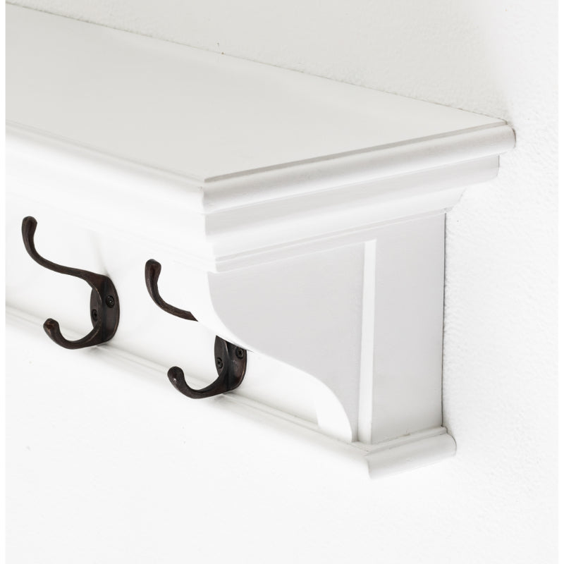 Hamptons Home 6 Hook Coat Rack 100 cm White | Hamptons Home