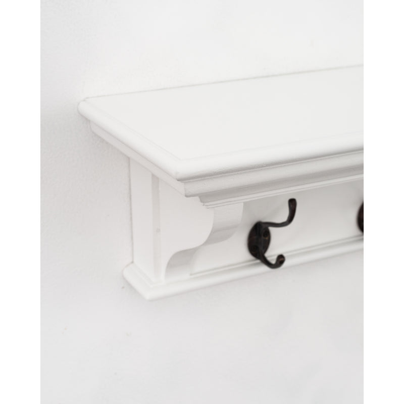 Hamptons Home 8 Hook Coat Rack 130 cm White | Hamptons Home
