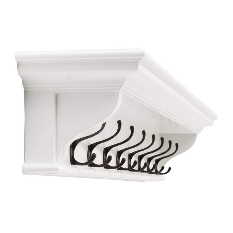 Hamptons Home 8 Hook Coat Rack 130 cm White | Hamptons Home
