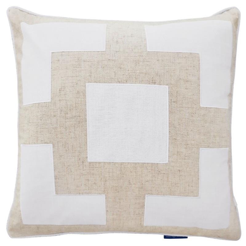 EASTWOOD Silver Linen and White Cushion Cover | Hamptons Home | Hamptons Home