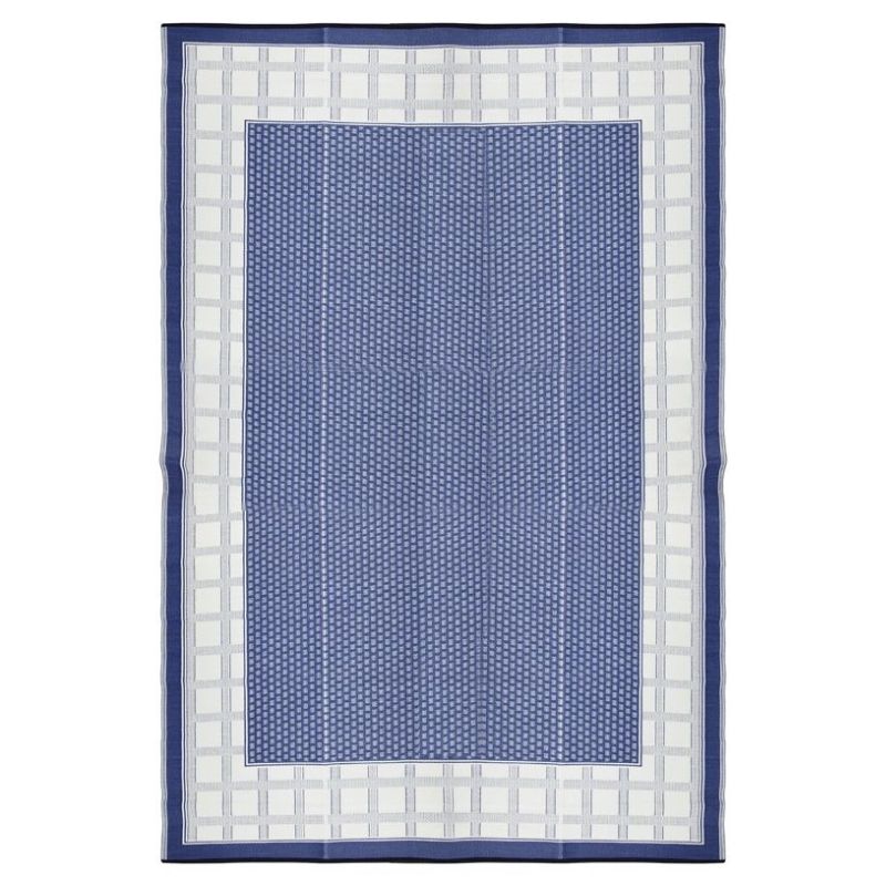 Europa Midnight Blue Geometric Indoor Outdoor Rug | Hamptons Home | Hamptons Home