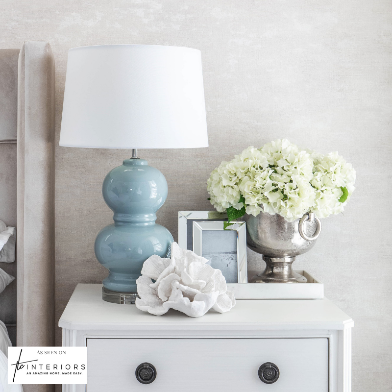 Alpine Fog Blue Bedside Table Lamp | Hamptons Home | Hamptons Home