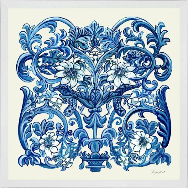 Blue and White Bird Panel Framed Wall Art | Hamptons Home | Hamptons Home